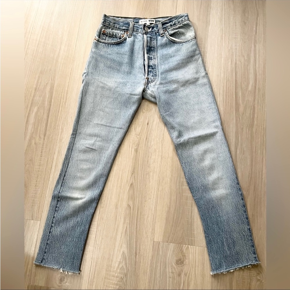 Redone vintage levi’s 501 high rise skin jean size 24